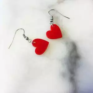 rood hartje hang oorbellen