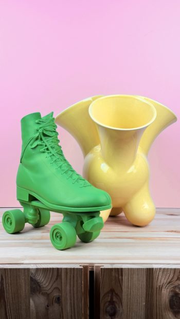 Areaware, Harry Allen roller skate door stop green