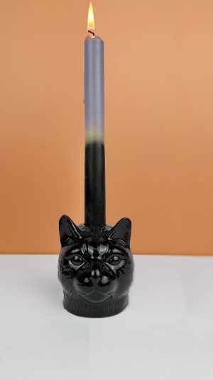 kandelaar kattenkop zwart