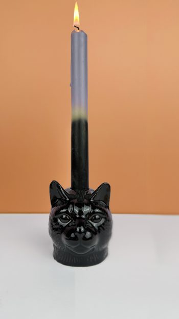 kandelaar kattenkop zwart