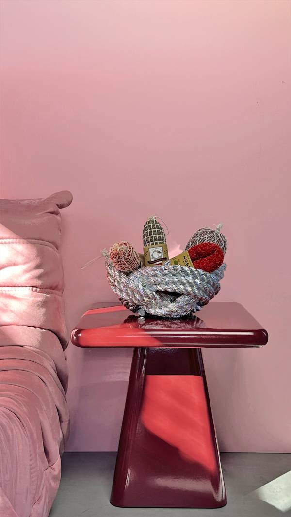 Knotted rope bowl silver