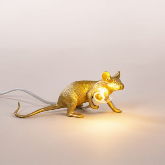 mouse lamp lie down gold