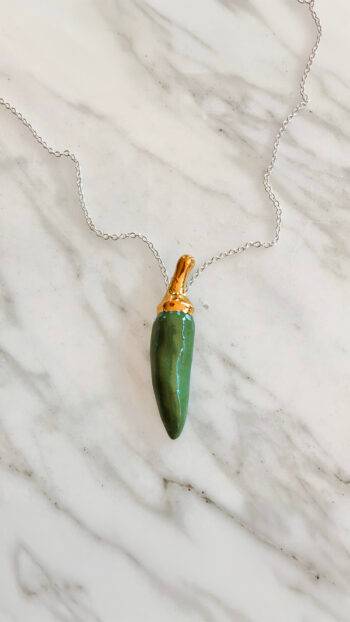 Stook - Green Peper ketting van Keramiek - FunFetti.shop