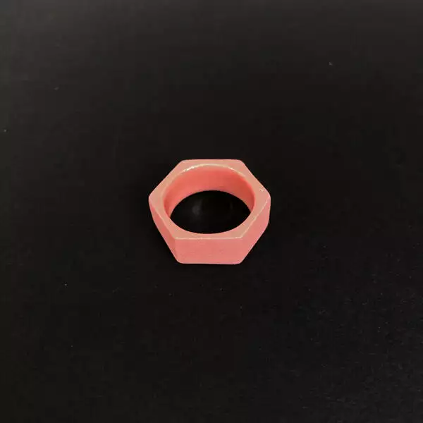 hexagon ring roze