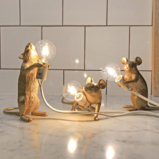 mouse lamp gold