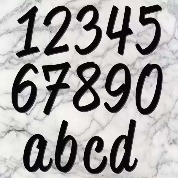 huisnummer script zwart