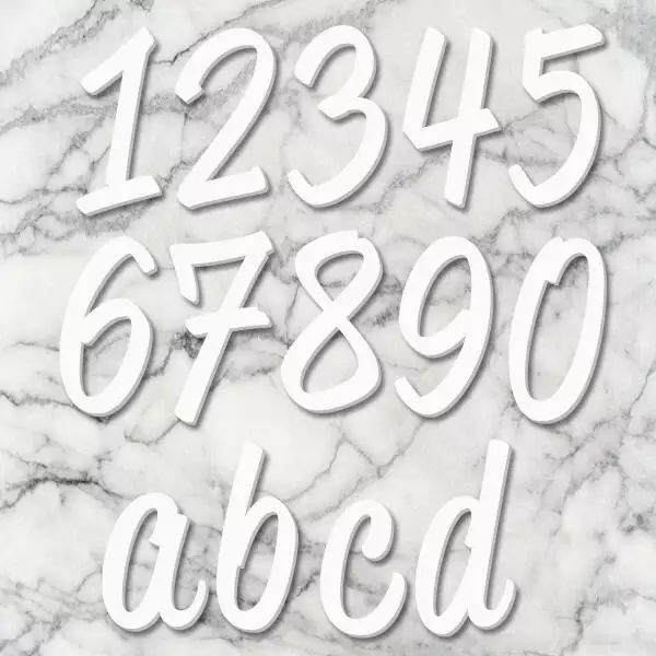 huisnummer script wit