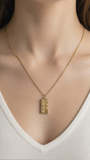 Collier Lego doré ; FunFetti.shop