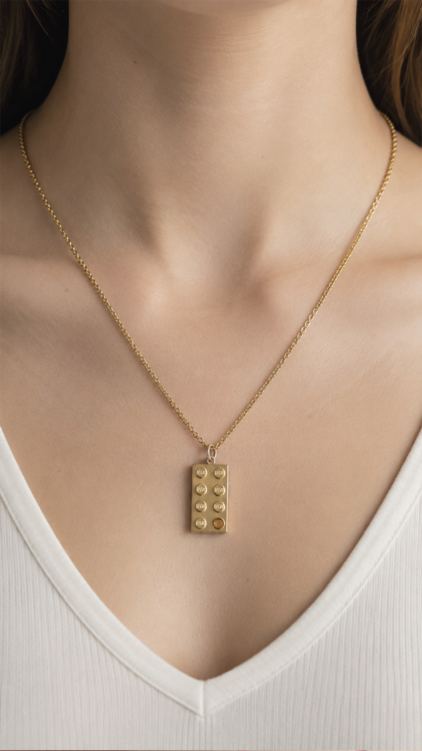 Lego-Halskette gold; FunFetti.shop