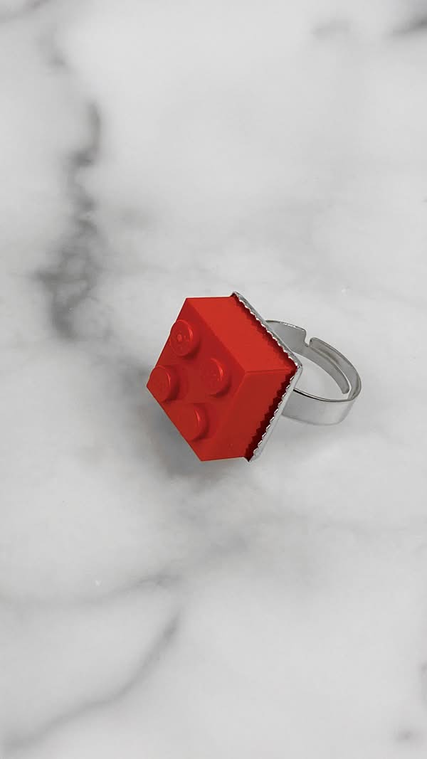 Bague Lego rouge ; FunFetti.shop