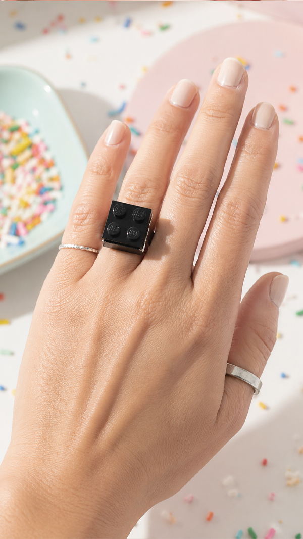 Lego Ring Schwarz; FunFetti.shop