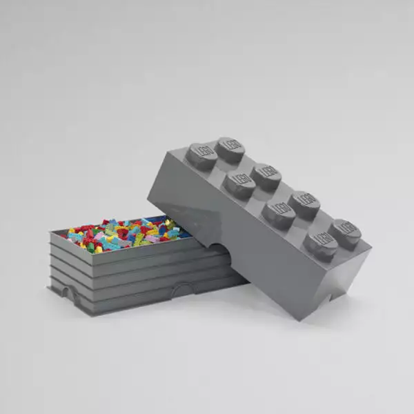 lego storage brick 8 grijs