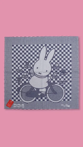 Theedoek Dick Bruna Nijntje Fietst - Hollandsche Waaren