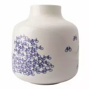 Blauwe fiets vaas nr3