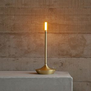 wick lamp goud