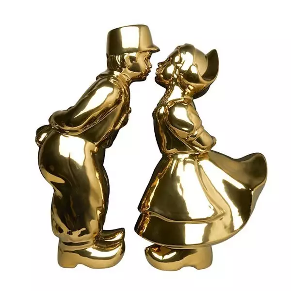 kussend paar goud xl 30 cm