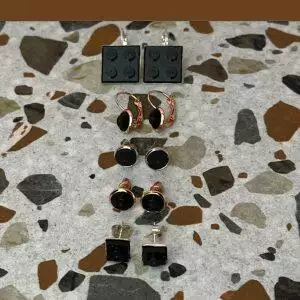 LEGO oorbellen zwart