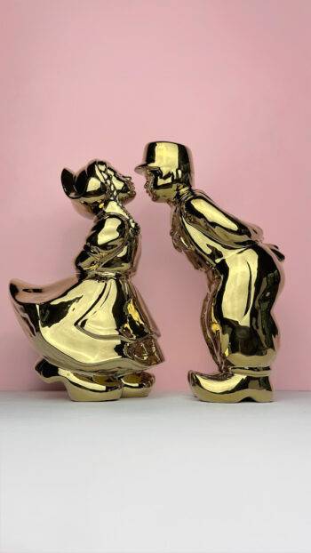 Kissing couple xl - Heinen Delfts Blauw - FunFetti