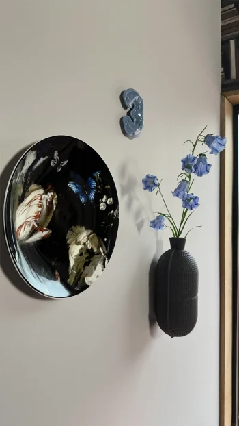 Wandbord boomblauwtje - Heinen Delfts Blauw