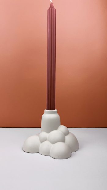 chandelier céramique blanche bulles