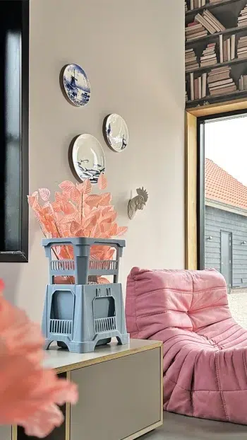 Bloemen krat blauw; FunFetti.shop