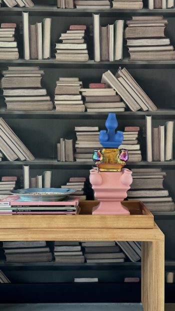 Vaas Stapelgekte roze en blauw