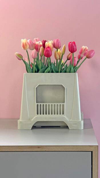 flower crate vase clay colour