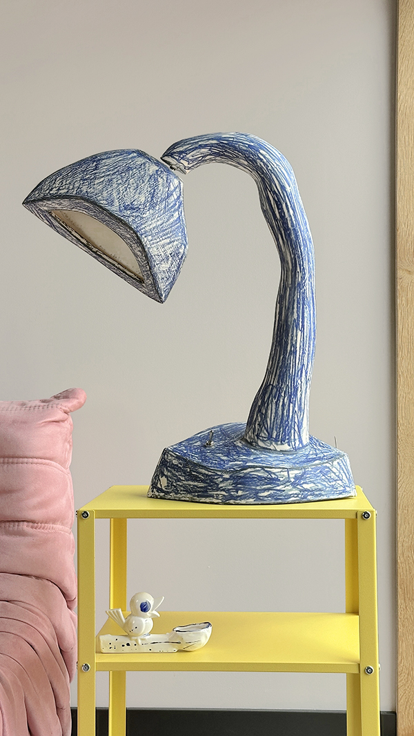 Lampe de bureau Whimsy rayé bleu - Willem Zwiers - FunFetti.shop